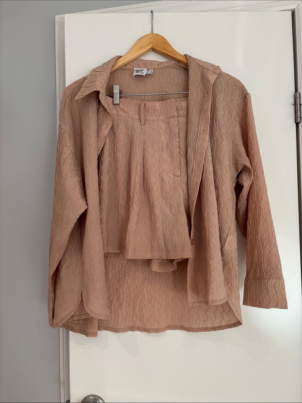 Princess Polly Blush Textured Two-Piece Set